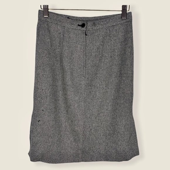 Vintage 90s Valentino Miss V Grey Lana Wool Skirt Size 6 - Picture 2 of 12